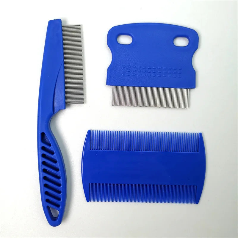 Flea Comb Cat Grooming Comb Set 3 Pcs/set Removes Mucus and Crust Small Lice Flea Combs Cats Supplies Pet Comb