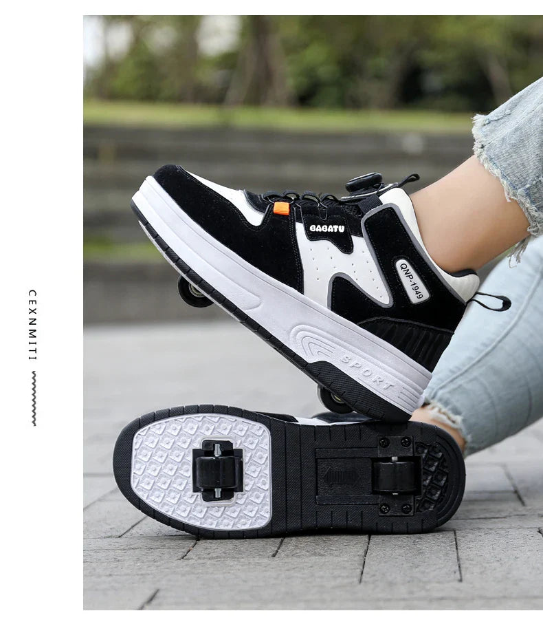 Children Junior Roller Skate Shoes Kids Sneakers with Two Boys Girls Wheels Shoes Running Adult Casual Boys Shoes size 31-42