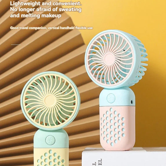 2025 New Handheld Charging Fan Cartoon Cute Small Student Charging Small Fan Portable Mini USB Fan Mini Pocket