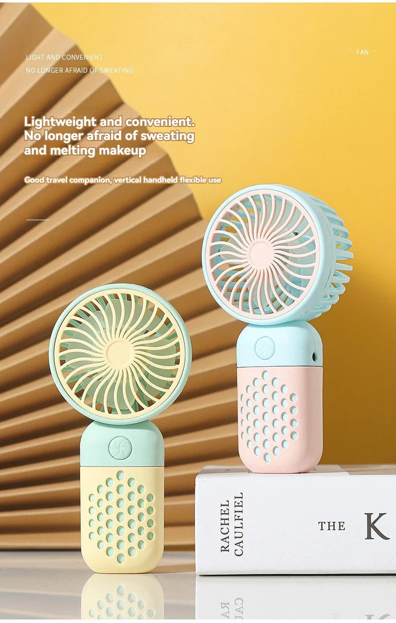 2025 New Handheld Charging Fan Cartoon Cute Small Student Charging Small Fan Portable Mini USB Fan Mini Pocket