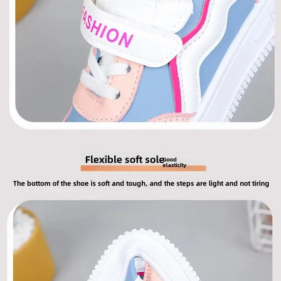 Girl's Fashion Non-slip Sneakers Purple New Casual Shoes Students Running Shoes Kids Children Girls Breathable Outdoor Shoes