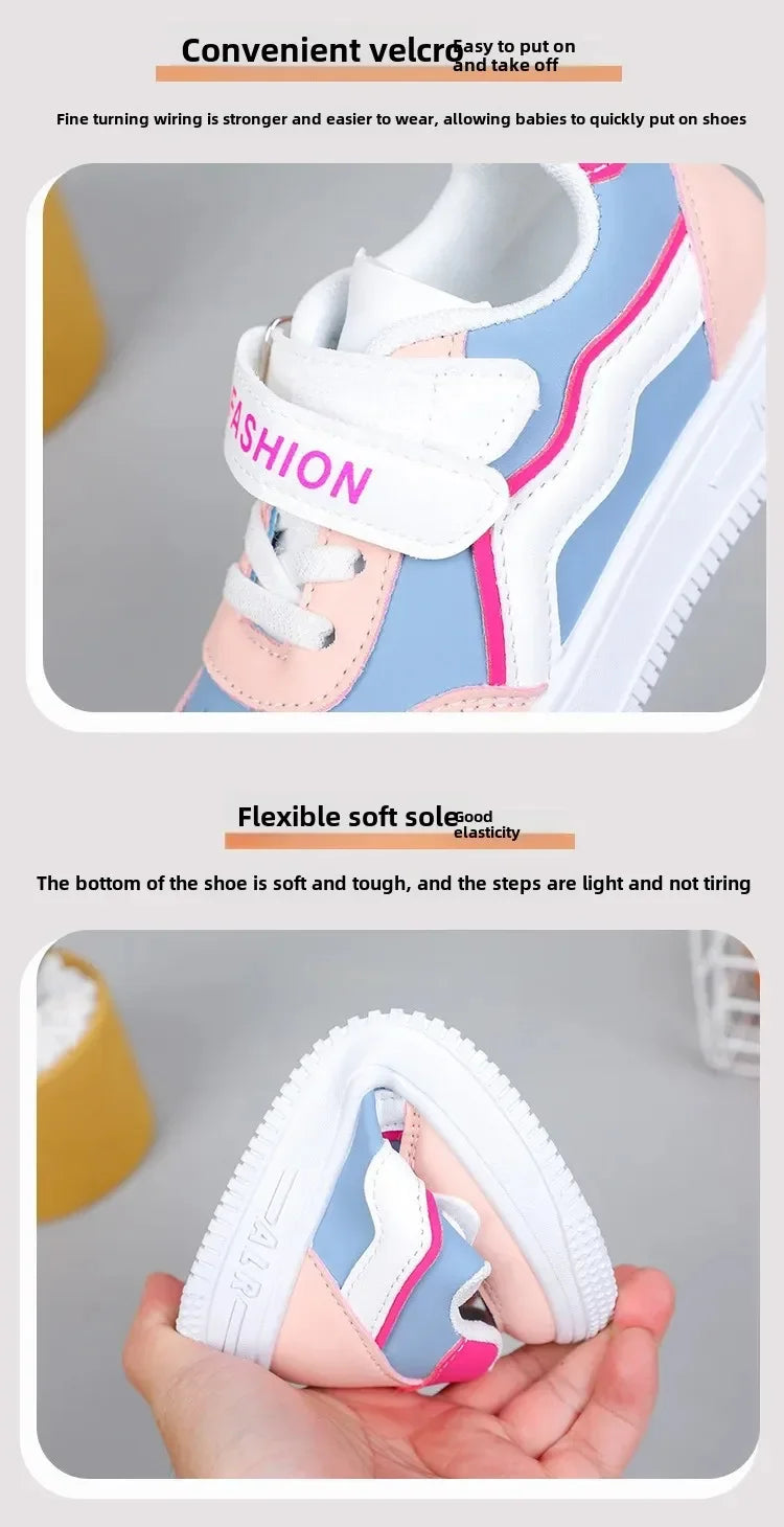 Girl's Fashion Non-slip Sneakers Purple New Casual Shoes Students Running Shoes Kids Children Girls Breathable Outdoor Shoes