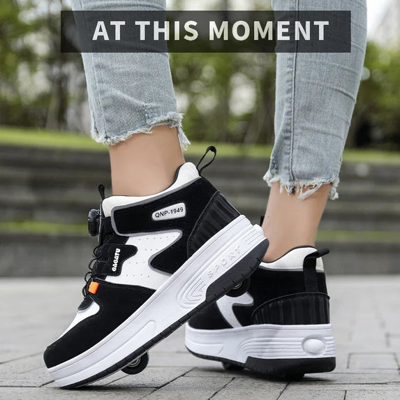 Children Junior Roller Skate Shoes Kids Sneakers with Two Boys Girls Wheels Shoes Running Adult Casual Boys Shoes size 31-42