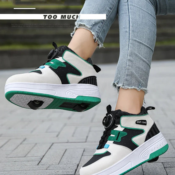 Children Junior Roller Skate Shoes Kids Sneakers with Two Boys Girls Wheels Shoes Running Adult Casual Boys Shoes size 31-42