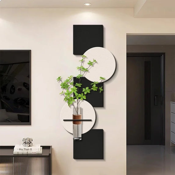 Modern Hydroponics Green Plants LED Decorative Paintings Home Decor Living Room Bedroom Entrance Hallway Sandstone Mural Lights
