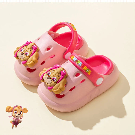 PAW PATROL Kids' Garden Shoes Boy and Girl Indoor Non-slip Soft Sole Slippers Breathable Deodorant Cute Cartoon Bow-Top Sandals