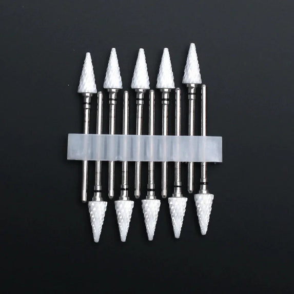 10pcs Ceramic Nail Drill Bits Set Milling Cutter for Manicure Drills Electric Nail Files Cuticle Remove Nail File Art Tools