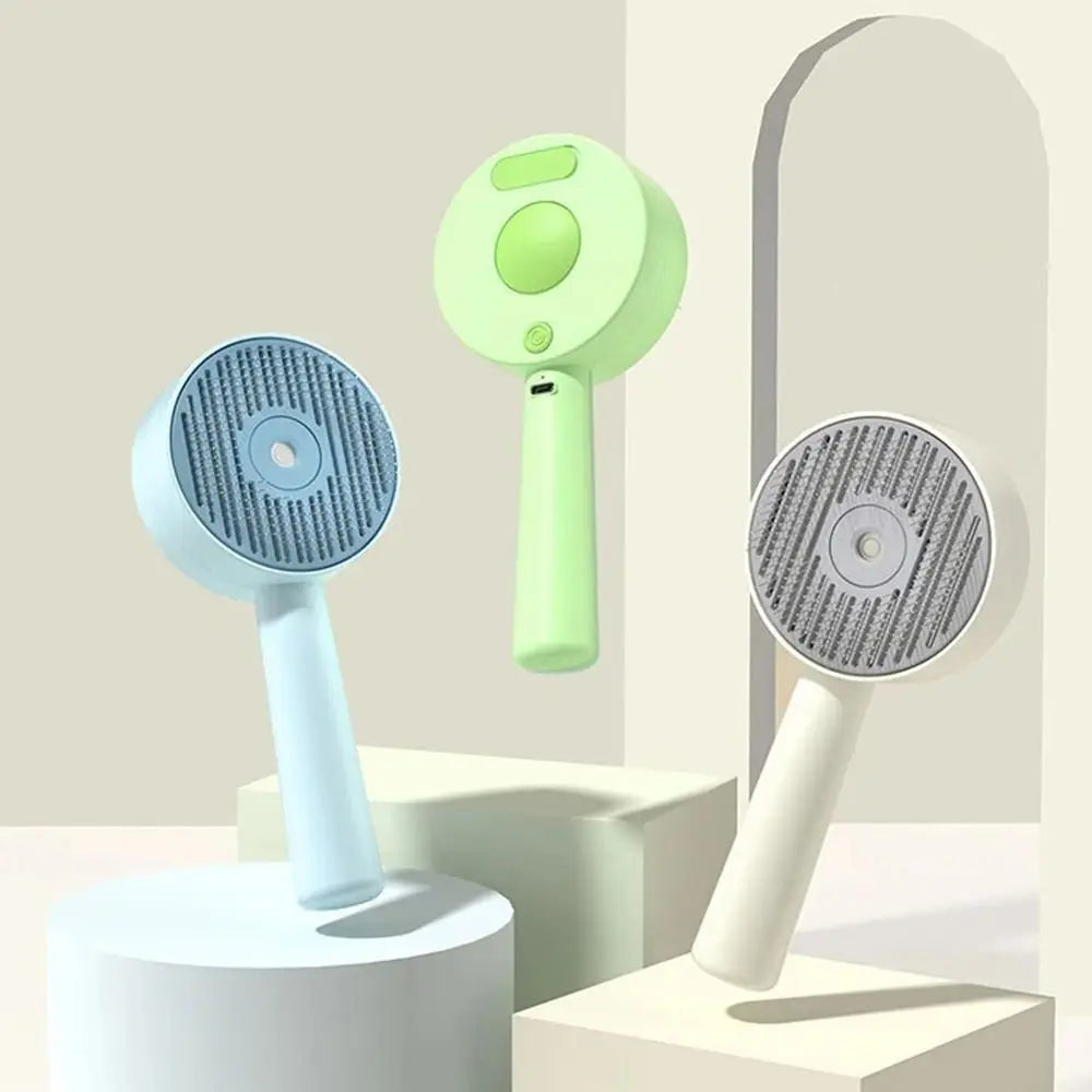 Anti-Static Pet Spray Hair Comb Massaging Demating Cat Steamy Shedding Brush Removes Loose Fur One-click Cleaning Button