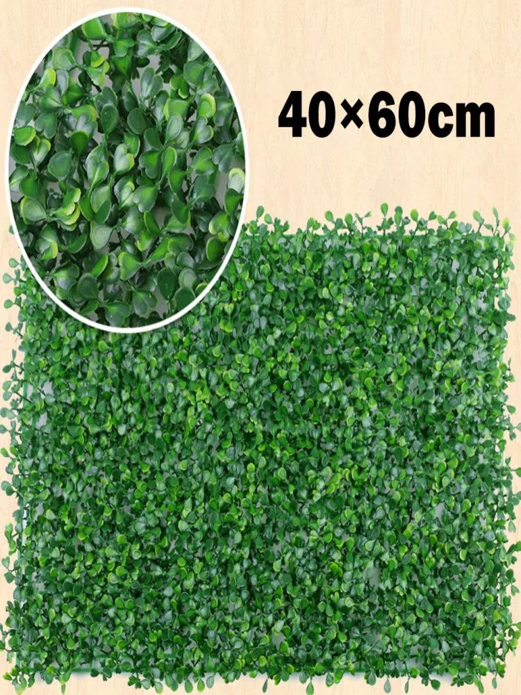 Artificial Plant Walls Foliage Hedge Grass Mat Greenery Panels Fence 40x60cm Landscape Simulation Lawn Green Plants