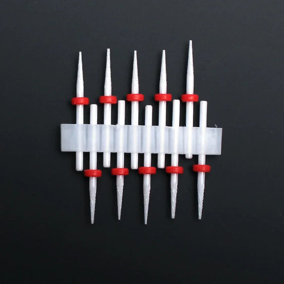 10pcs Ceramic Nail Drill Bits Set Milling Cutter for Manicure Drills Electric Nail Files Cuticle Remove Nail File Art Tools