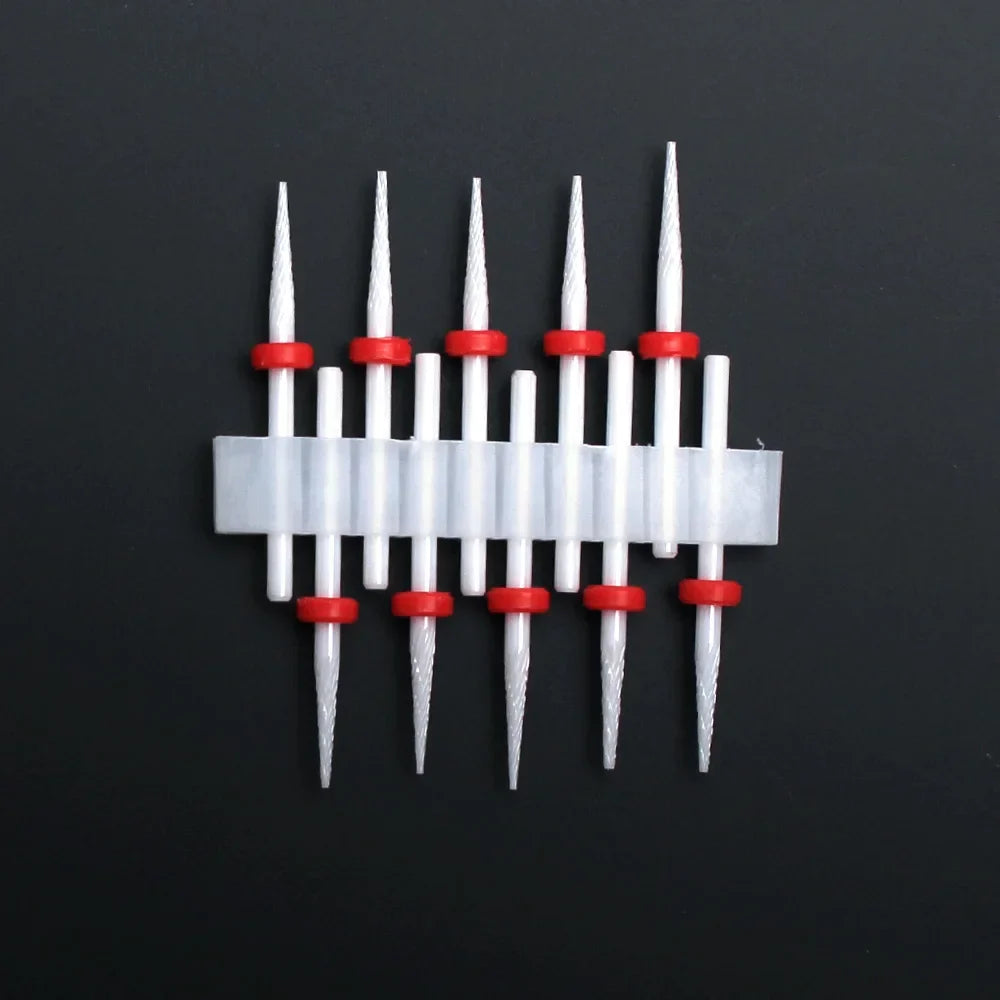 10pcs Ceramic Nail Drill Bits Set Milling Cutter for Manicure Drills Electric Nail Files Cuticle Remove Nail File Art Tools