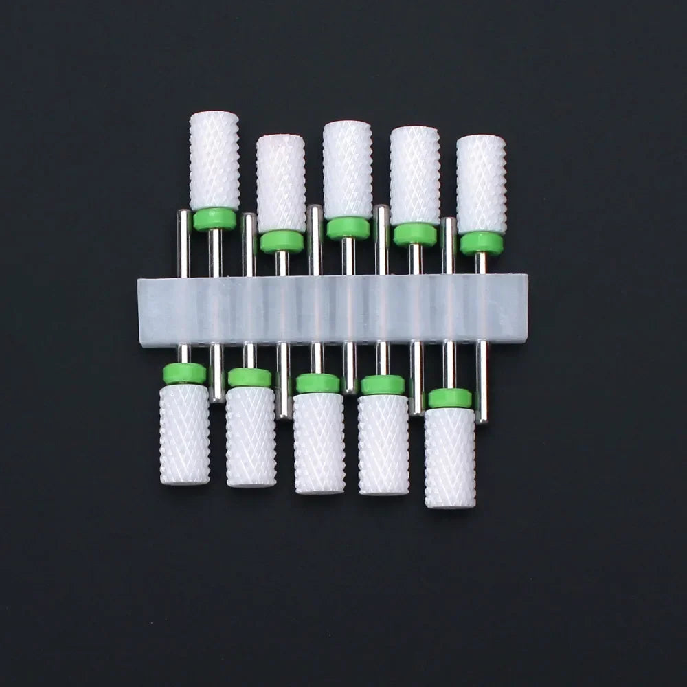 10pcs Ceramic Nail Drill Bits Set Milling Cutter for Manicure Drills Electric Nail Files Cuticle Remove Nail File Art Tools
