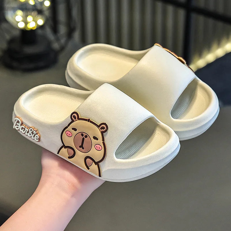 Children Slippers Cute Cartoon Girl EVA Home Slippers 2-16 Years Old Capibala Boys Non Slip Soft Soled Bathroom Slippers