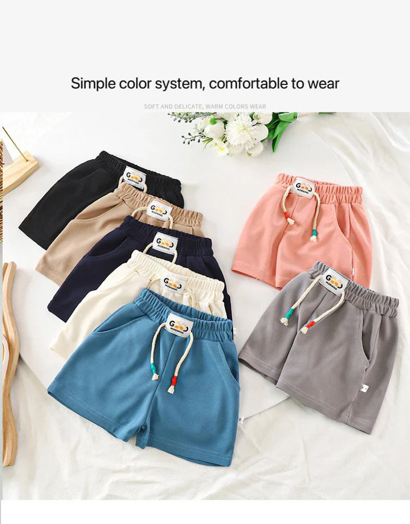 1pcs Summer Kids Shorts Boys Girls Solid Color Short Baby Solid Color Casual Pant Children Short Pant  Sport Clothing Outwear