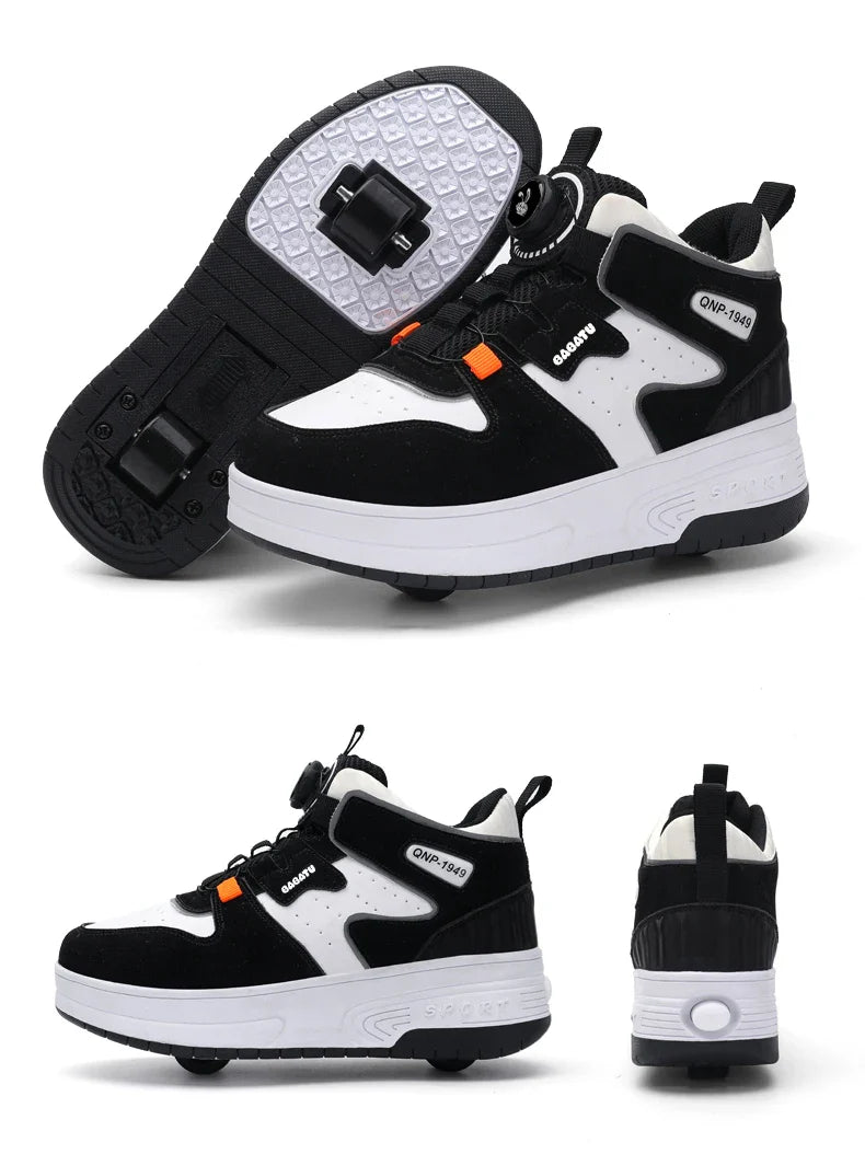 Children Junior Roller Skate Shoes Kids Sneakers with Two Boys Girls Wheels Shoes Running Adult Casual Boys Shoes size 31-42