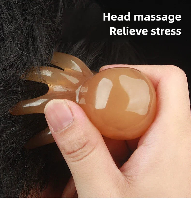 Resin Octopus Massage Comb Head Meridian Scraping Scalp Massage Brush Acupuncture SPA Gua Sha Massage Comb Fatigue Relief Massag