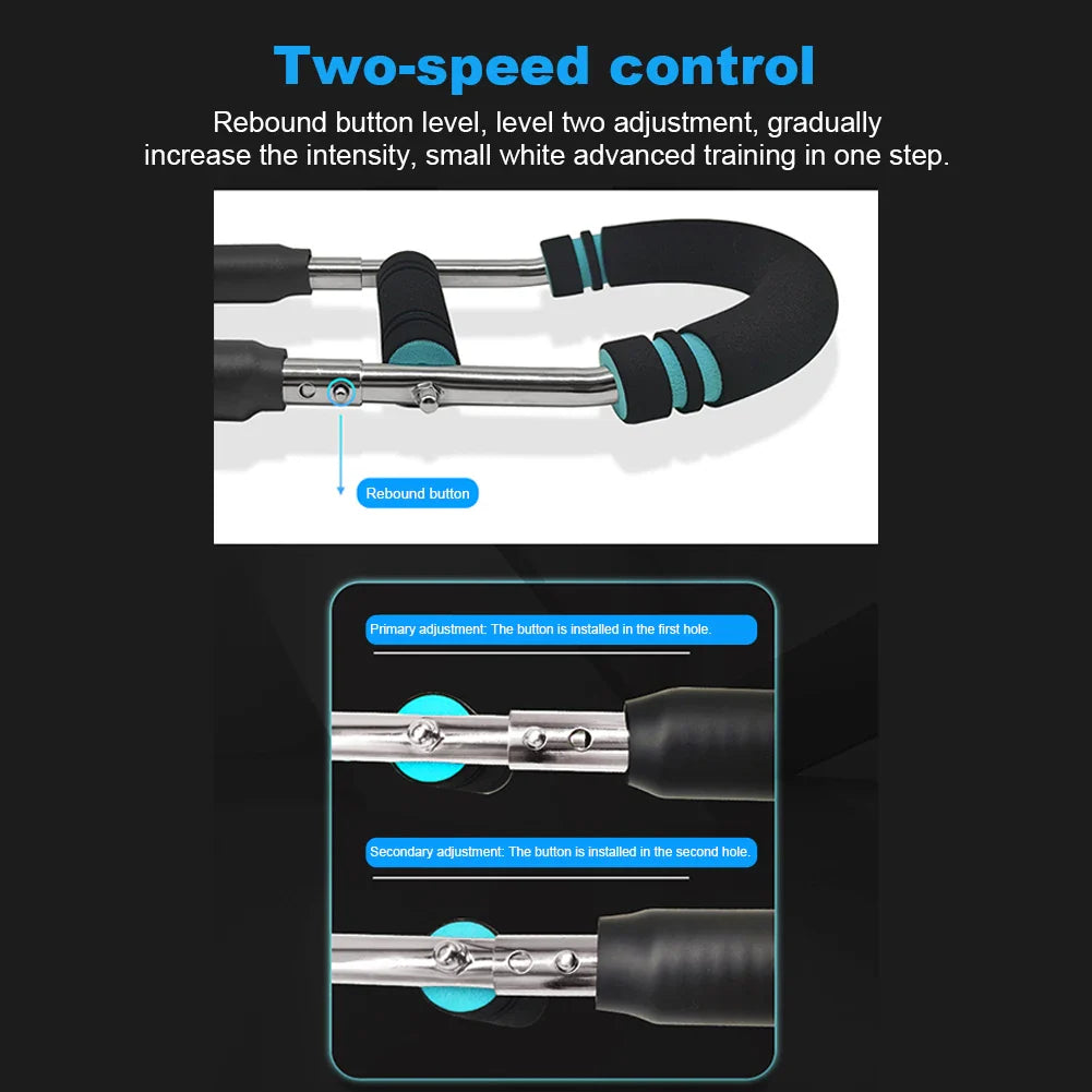 Twister Arm Exerciser with Foam Handle Adjustable Spring Workout Bar Forearm Triceps Chest Expander Portable Fitness Equipment