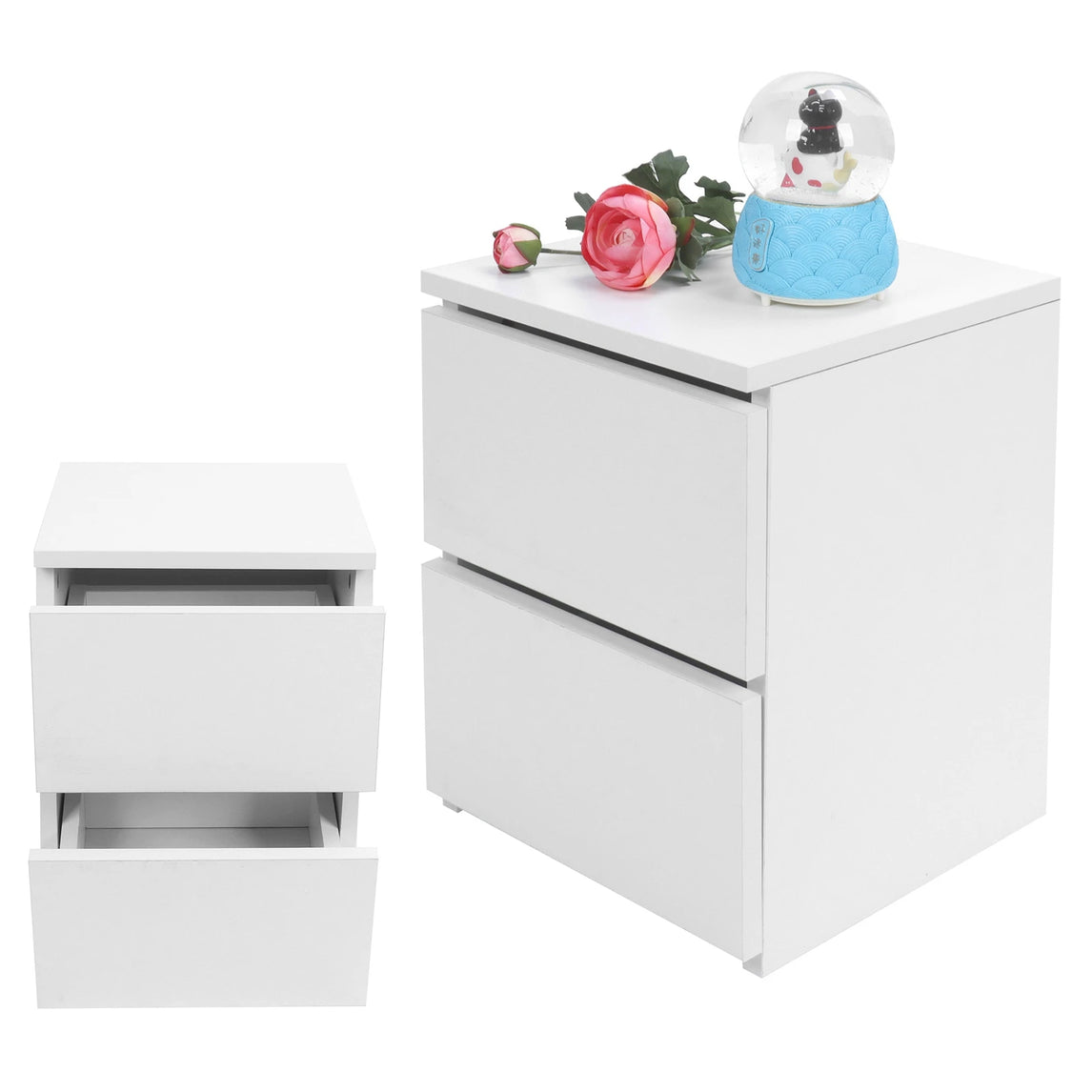 Bedside Table with 2 Drawers Modern Night Stand Table for Home Bedroom Living Room