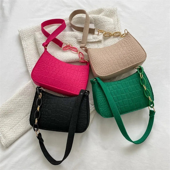 Lady Felt Armpit Design Luxury Tote Released Fashion Ladies Handbag Under Crescent Small Square Bag