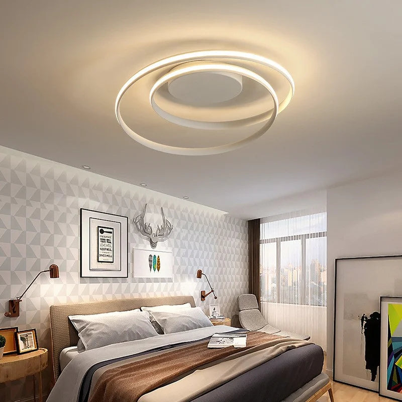 Nordic Minimalist Ceiling Light Creative Living Room Dining Room LED Ceiling Light, Tri Color Infinite Dimming, Indoor Lighting