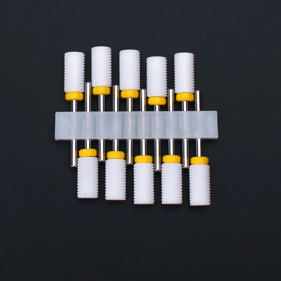 10pcs Ceramic Nail Drill Bits Set Milling Cutter for Manicure Drills Electric Nail Files Cuticle Remove Nail File Art Tools