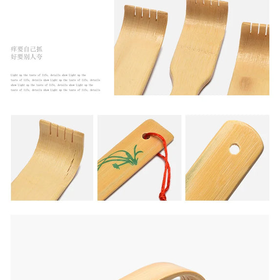 Durable Bamboo Massager Back Scratcher Wooden Body Roller Stick Backscratcher Wooden Scratching Backscratcher Massager