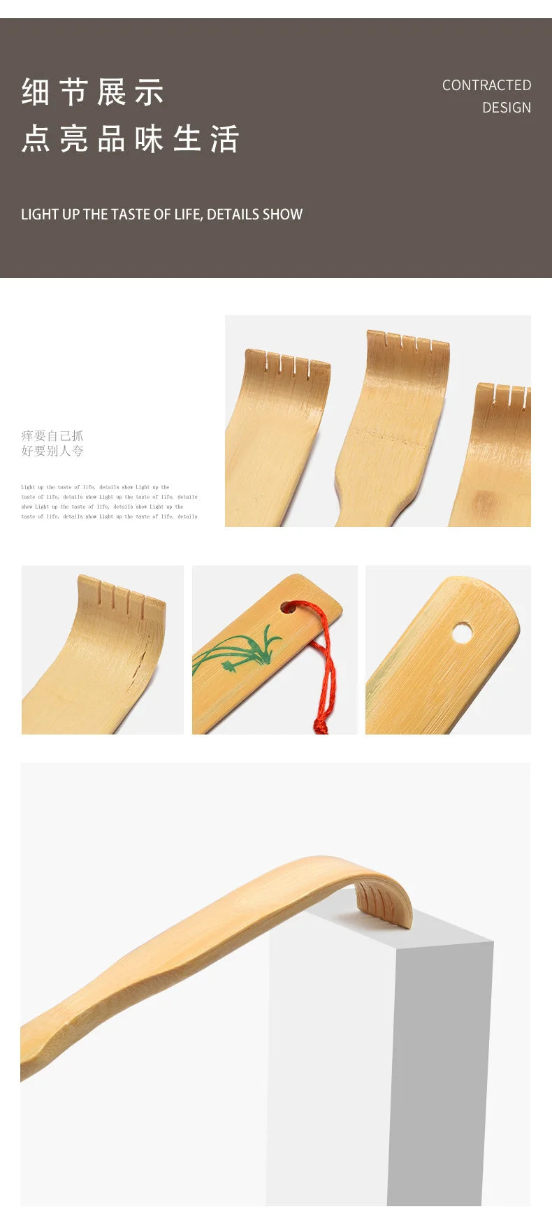 Durable Bamboo Massager Back Scratcher Wooden Body Roller Stick Backscratcher Wooden Scratching Backscratcher Massager