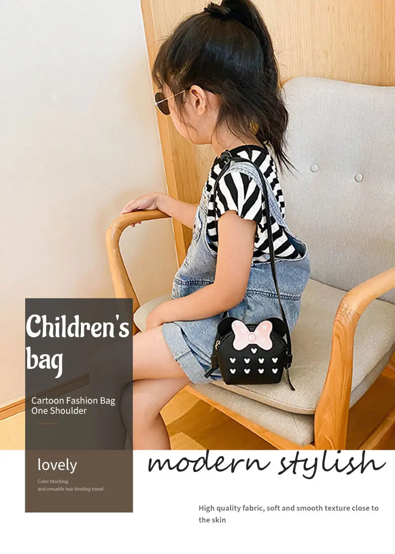 Women Fashion Cute Cartoon Mini Bag Portable Travel Crossbody Bag Simple Adjustable Shoulder Bag