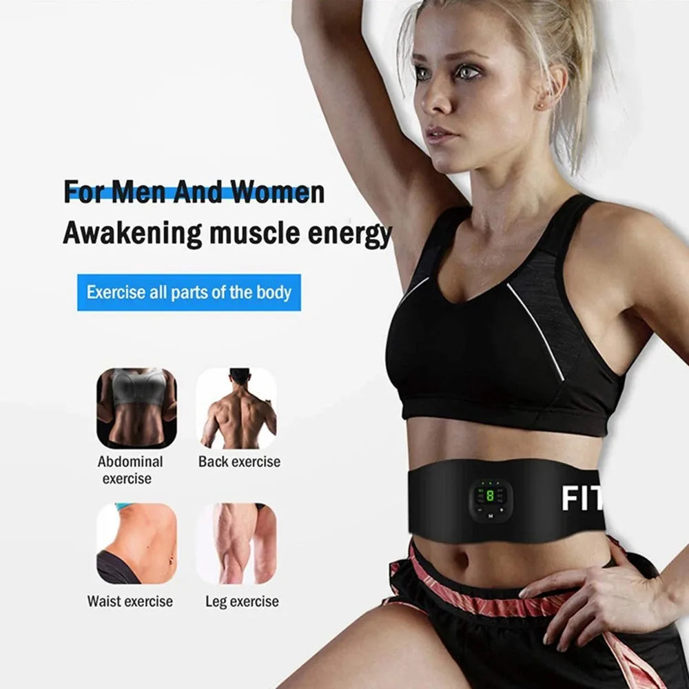 1pcs EMS Eletric Muscle Stimulator Abdominal Trainer 6 Modes Slimming Belt Vibrators Sports Equipment Massager For Body