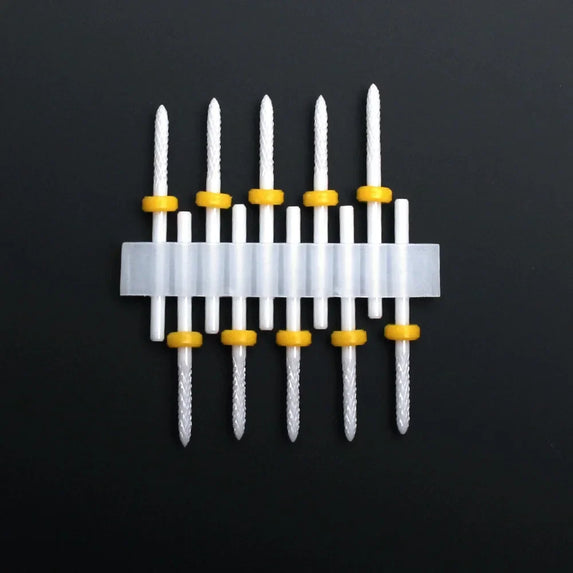 10pcs Ceramic Nail Drill Bits Set Milling Cutter for Manicure Drills Electric Nail Files Cuticle Remove Nail File Art Tools