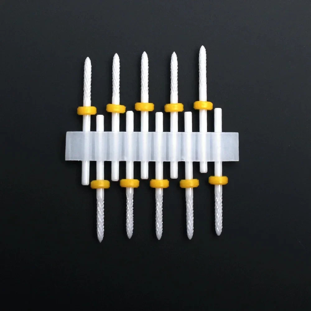 10pcs Ceramic Nail Drill Bits Set Milling Cutter for Manicure Drills Electric Nail Files Cuticle Remove Nail File Art Tools