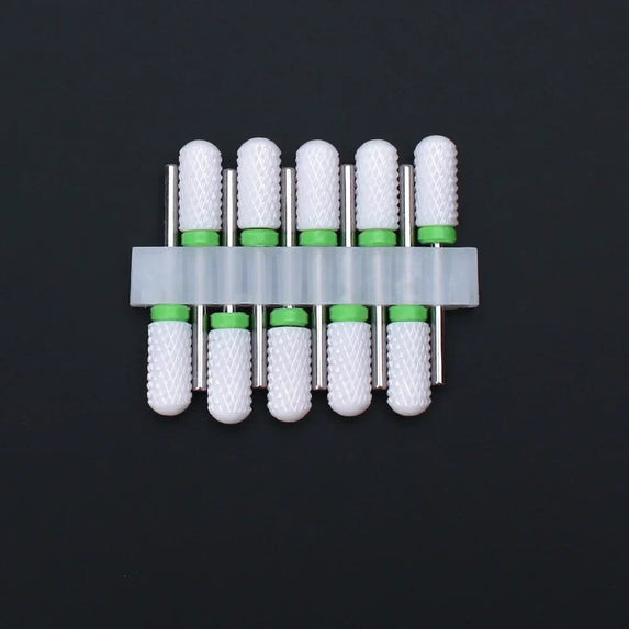 10pcs Ceramic Nail Drill Bits Set Milling Cutter for Manicure Drills Electric Nail Files Cuticle Remove Nail File Art Tools