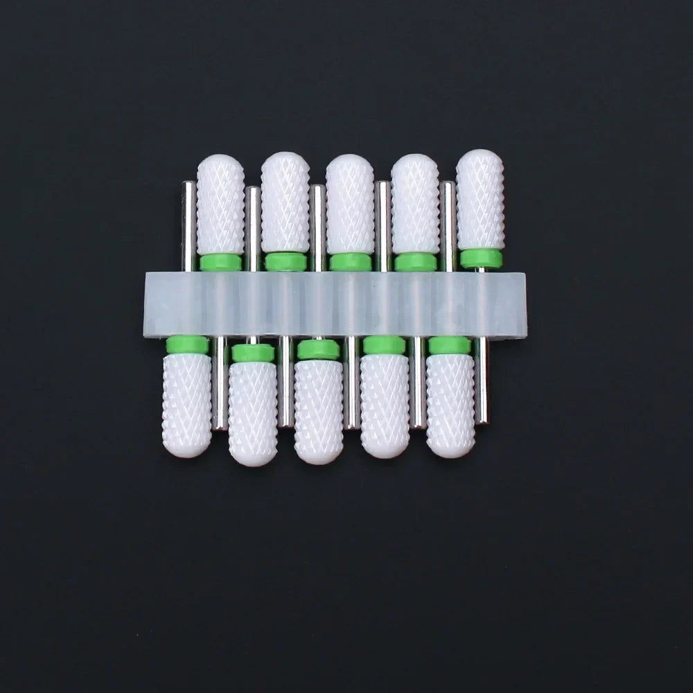 10pcs Ceramic Nail Drill Bits Set Milling Cutter for Manicure Drills Electric Nail Files Cuticle Remove Nail File Art Tools