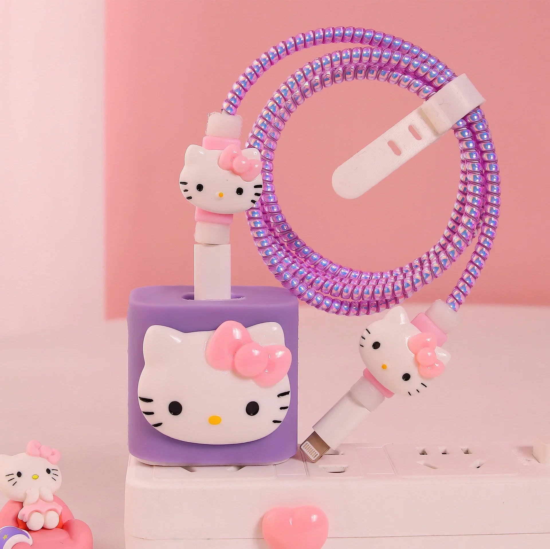 Sanrio Hello Kitty Anime Break-proof Data Cable Case for Apple 18/20W Charger Decoration Gifts
