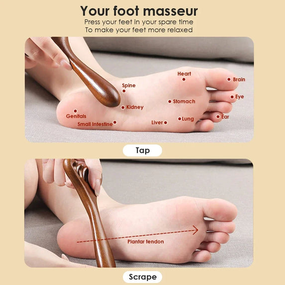 Alwafore Natural Sandalwood Massage Comb Six-Claw Head Acupoint Massage Gua Sha Tool Neck Face Lifting Scraping Massager