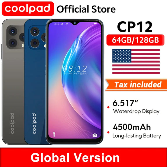 coolpad CP12 Global Version Smartphone 6.517" Waterdrop Display Octa Core Powerful Processor 13MP Main Camera 4500mAh Battery