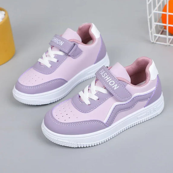 Girl's Fashion Non-slip Sneakers Purple New Casual Shoes Students Running Shoes Kids Children Girls Breathable Outdoor Shoes