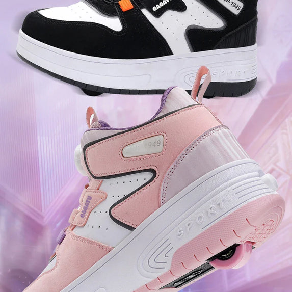 Children Junior Roller Skate Shoes Kids Sneakers with Two Boys Girls Wheels Shoes Running Adult Casual Boys Shoes size 31-42