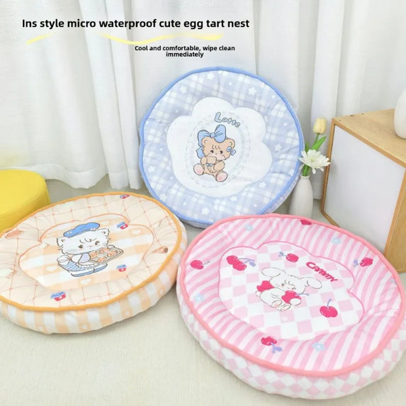 Round Diameter 50cm Summer Reusable Cartoon Pet Cooling Pads Cat & Dog Travel Pet Cooling Mat Dog Bed Gel Cooling Sleeping Mat