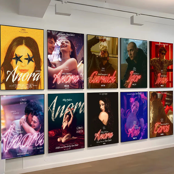Movie Anora Poster Self-adhesive Art Waterproof Paper Sticker Coffee House Bar Room Wall Decor