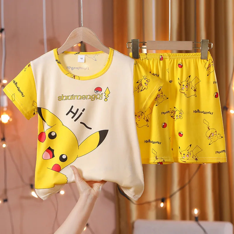 Short Pajamas Set For Boys Baby Girls Clothes Set Kids Summer Tops Pants Cartoon Sleepwear Pyjamas Toddler