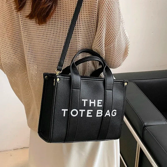 New Solid Words Lette Leisure Large Bag,Luxury Fashion Designer Bag for PU The Tote Bag for Women Crossbody Female Handbag