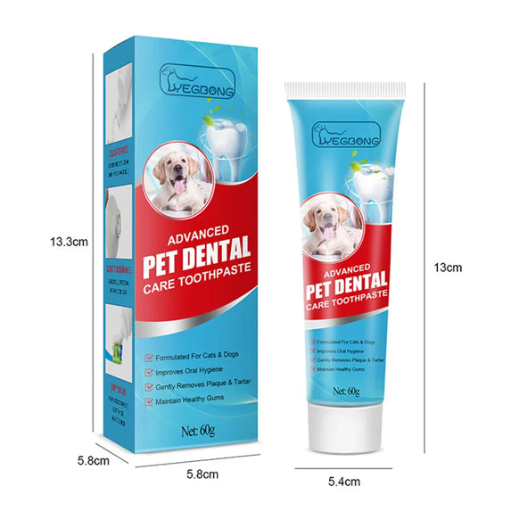 60g Cat Edible Toothpaste Remove Tartar Puppy Kitten Dog Cat Toothpaste Teeth Cleaning Dog Cat Edible Toothpaste Pet Accessories