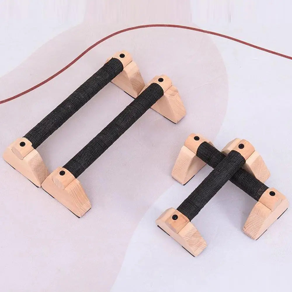 2PCS Solid Wood Push Up Bar Pull Up Stand Handles Parallettes Handles Exercise Equipment For Home Wood Parallettes Bar