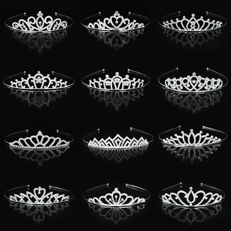 Beautiful Cute Kid Princess Tiaras and Crowns Crystal Headband Bridal Crown Wedding Party Hair Accessories Girls Fashion Jewelry
