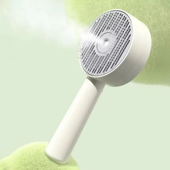 Anti-Static Pet Spray Hair Comb Massaging Demating Cat Steamy Shedding Brush Removes Loose Fur One-click Cleaning Button