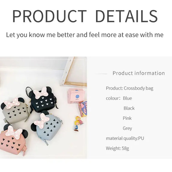 Women Fashion Cute Cartoon Mini Bag Portable Travel Crossbody Bag Simple Adjustable Shoulder Bag