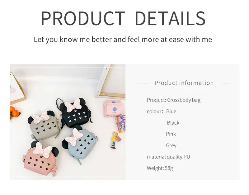 Women Fashion Cute Cartoon Mini Bag Portable Travel Crossbody Bag Simple Adjustable Shoulder Bag