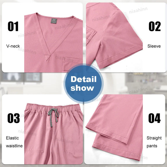 High Quality Medical Clothing for Women Uniform Nurse Lab Coat Unisex Wholesale Tops and Pants Suits Nursing Scrubs Uniforms Set