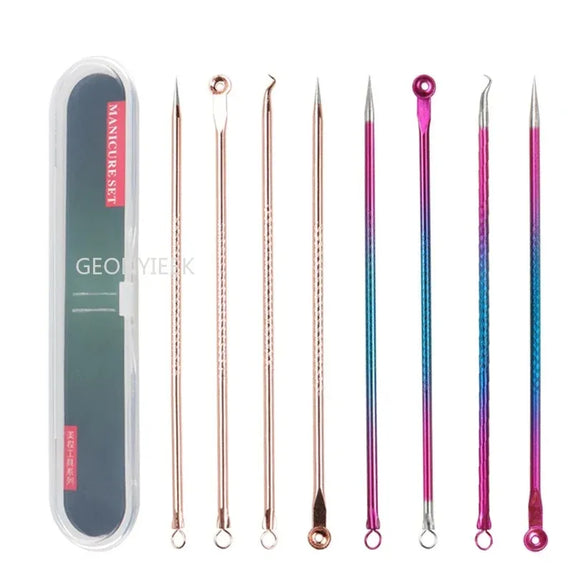 4Pcs Pimple Popper Tool Kit, Blackhead Remover Acne Needle Tools Set Removing Care Comedone Whitehead Popping Zit Skin Care Tool